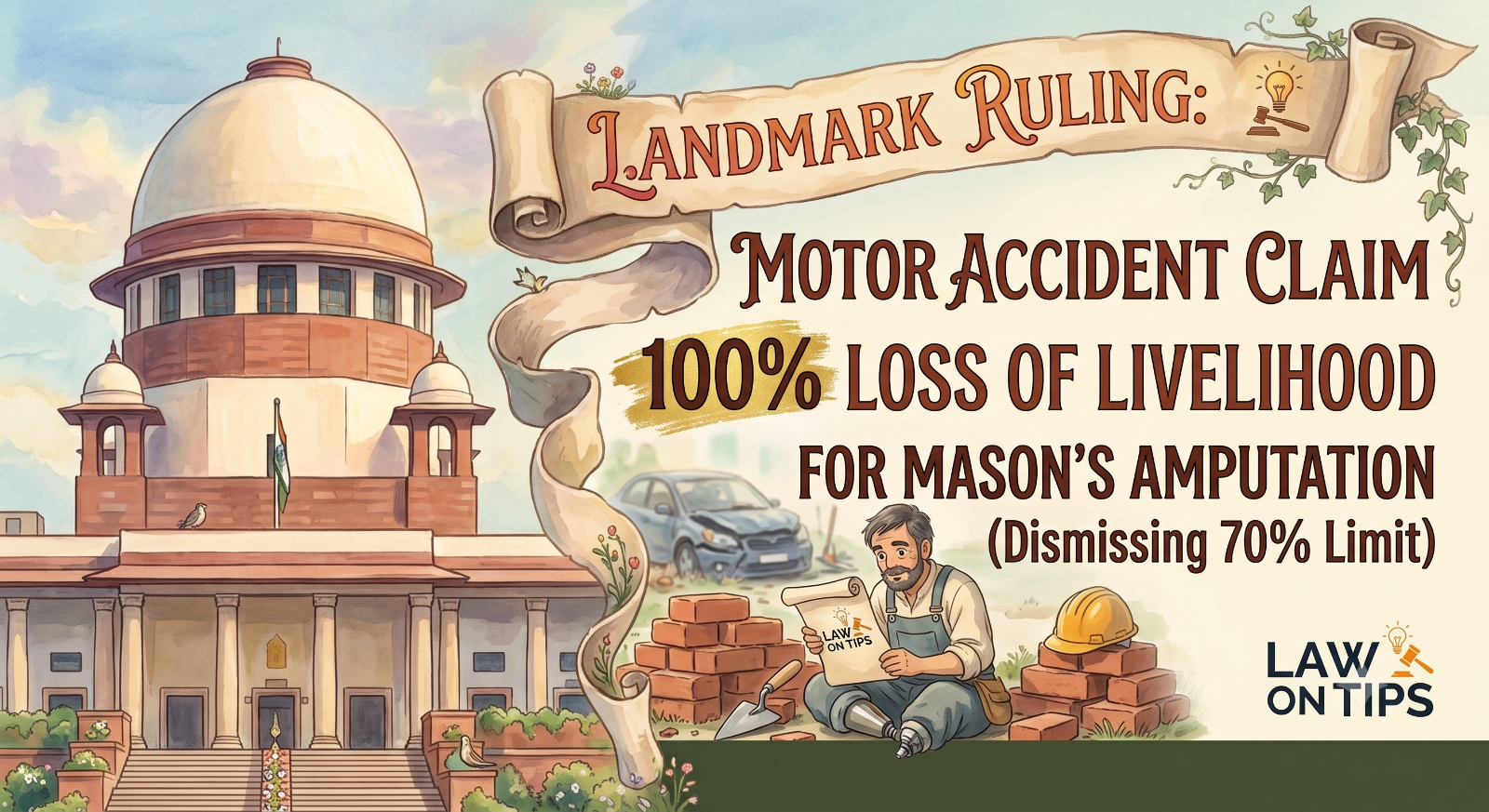 Motor Accident Claim | A Mason's Amputated Leg Is A 100% Loss Of Livelihood, Not 70%: Supreme Court